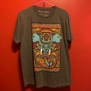 Men’s Large Lost Gods Tee Colorful Elephant
